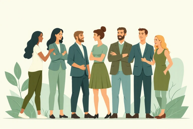 Abstract, minimalist image representing a diverse team or collaboration for a natural health brand. Focus on unity and professionalism.